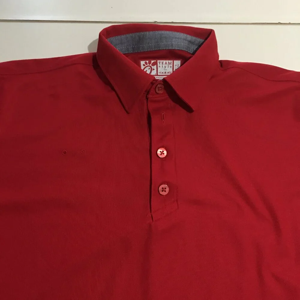 Chick-Fil-A Polo Shirt Team Mens Large Red Uniform Employee